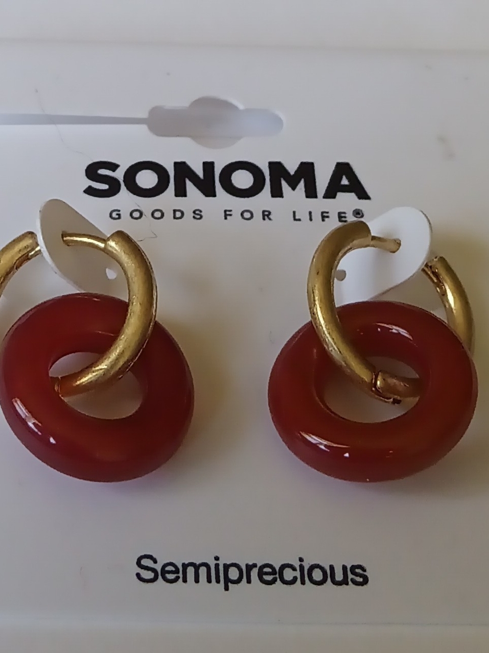 SONOMA SEMIPRECIOUS GOLD TONE HOOPS